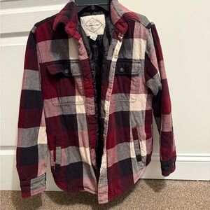 St. John's Bay Plaid Jacket - Red, Black, and Gray